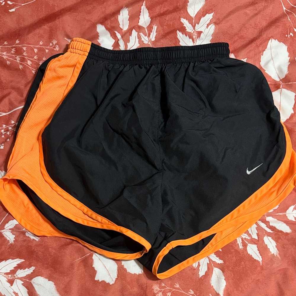 Nike Black Shorts with Orange Trim